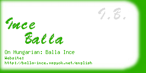 ince balla business card